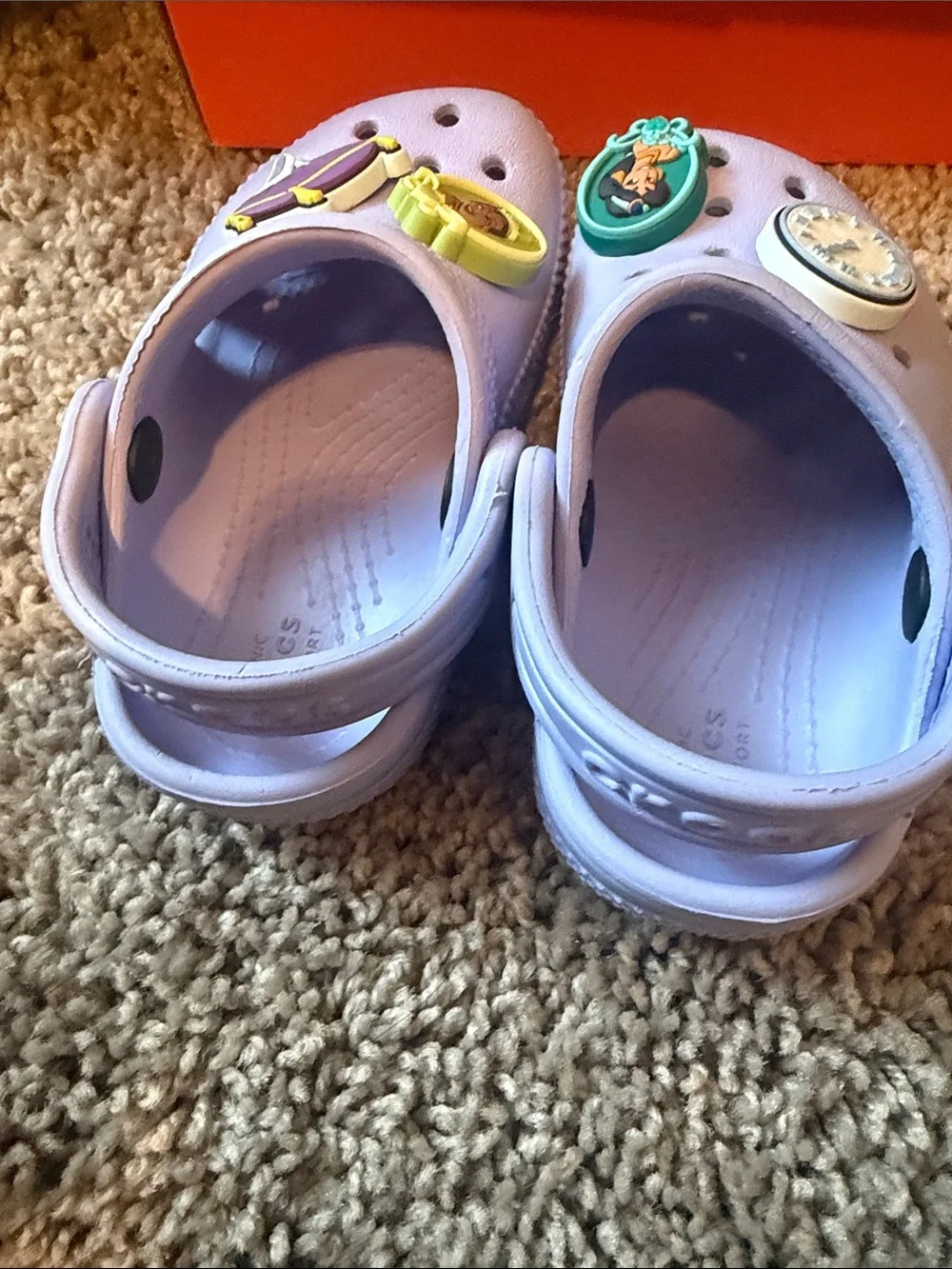 Kids Lavender Slip-On crocs Shoes with Decorative Charms
